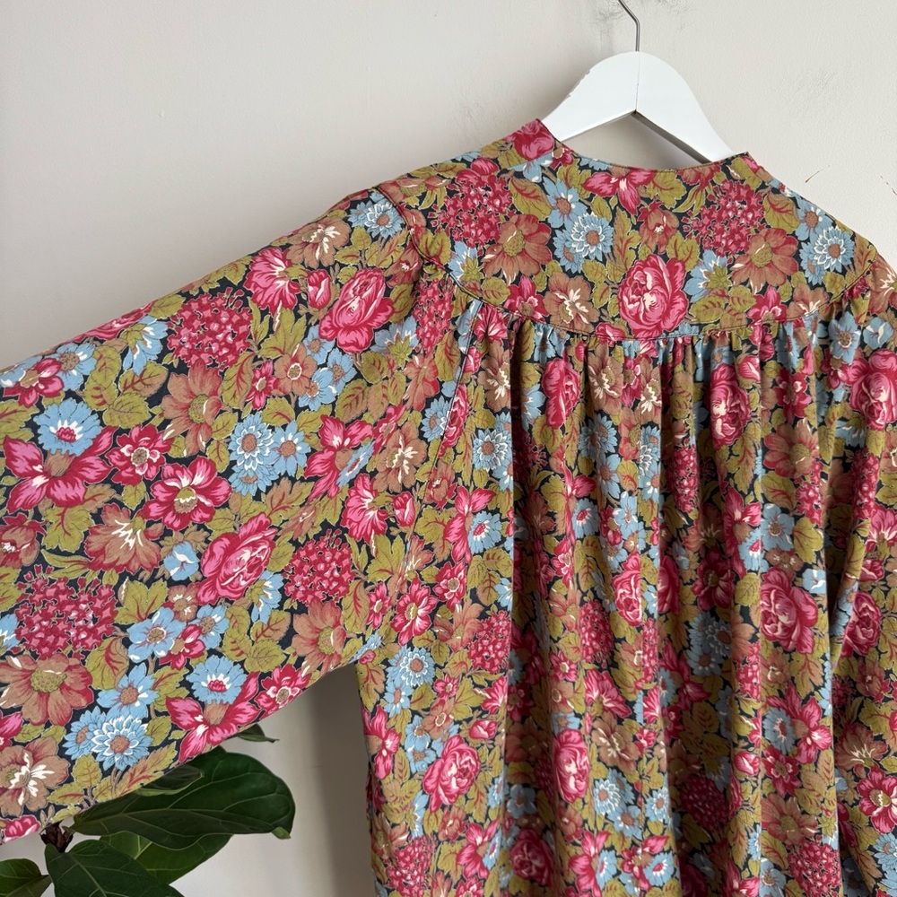 Vintage 70s Simon Chang Floral Prairie Dress Mini Cottagecore Boho Romantic - Picture 4 of 11